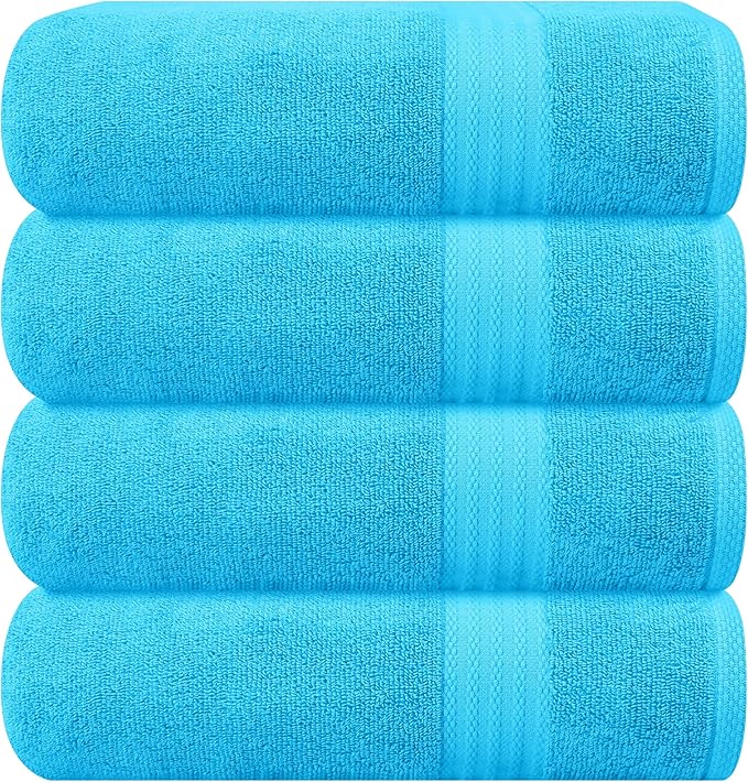 GLAMBURG Premium Cotton 4 Pack Bath Towel Set by GLAMBURG