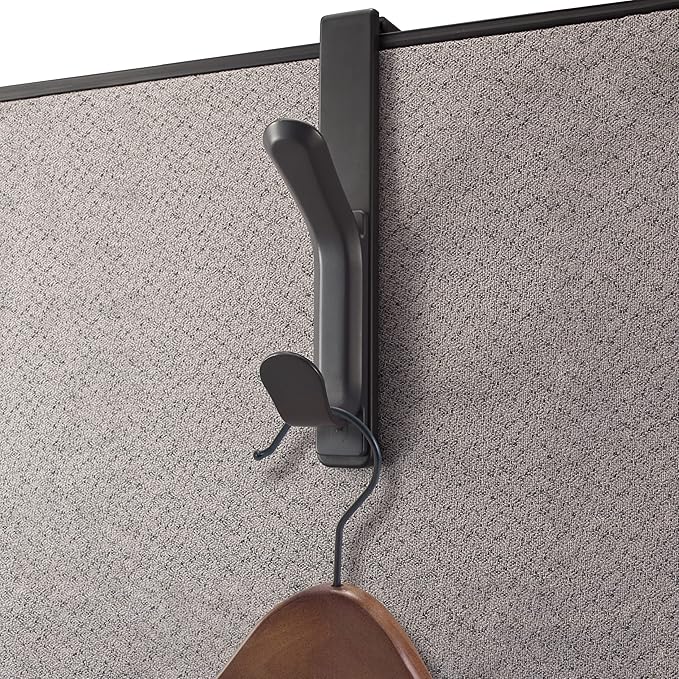 Officemate Coat Hooks for Cubicle Panels, Adjustable, Comes in Black - Image 2