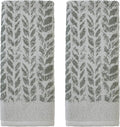 SKL Home Distressed Leaves 100% Turkish Cotton Premium 2-Piece Hand Towel Set by SKLHomebySaturdayKnightLtd