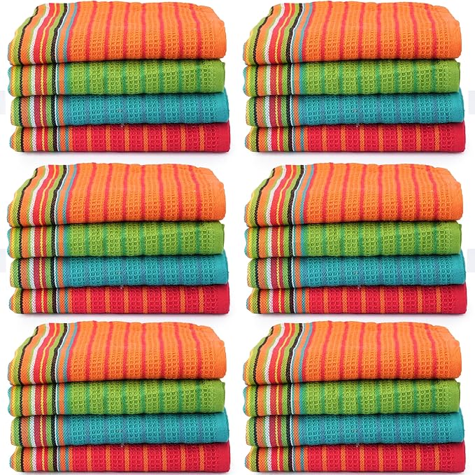 TEXAS LINEN CO. Kitchen Dish Towels, 100% Cotton Salsa Towels, Highly Absorbent by TexasLinenCo
