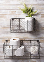 DII Chicken Wire Collection Farmhouse Vintage Wall Baskets, Medium Basket - Image 6