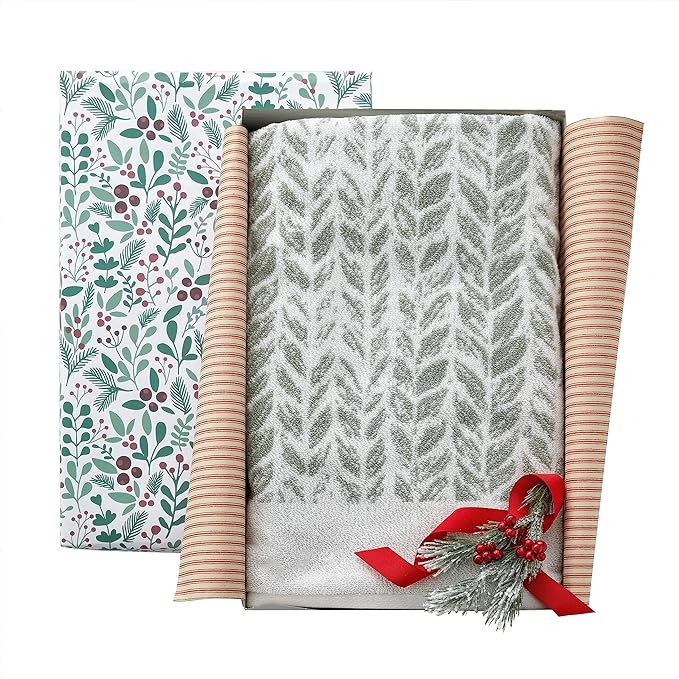 SKL Home Distressed Leaves 100% Turkish Cotton Premium Bath Towel, 600 GSM - Image 8