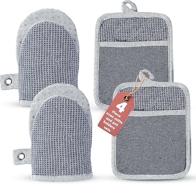 Casa Platino Silicone Oven Mitts & Potholders, 4-Piece – Pot Holders and Oven by CasaPlatino