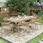 4 Pcs Stackable Patio Dining Chairs, Aluminum Rattan Outdoor Dining Chair with Arms, Woven Rope Garden Armchair Metal No Assembly for Bistro Balcony Porch Deck Yard Cafe Restaurant, Light Brown - Image 2