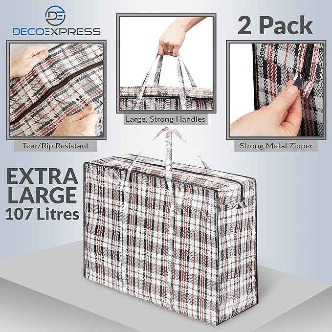 Moving Bags with Zipper & Handles, Heavy Duty Storage Totes, 88 lbs Clothes - Image 5