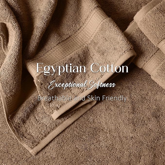 SUPERIOR Egyptian Cotton Pile Bath Towel Set of 2, Ultra Soft Luxury Towels - Image 5