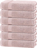 White Classic Wealuxe Pink Bath Towels 24x50 Inch, Cotton Towel Set by WhiteClassic