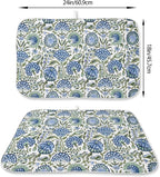 Blue Sage Green Floral Dish Drying Mats 18x24 Inch Sage Green Block Print - Image 6