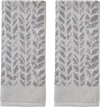 SKL Home Distressed Leaves 100% Turkish Cotton Premium 2-Piece Hand Towel Set by SKLHomebySaturdayKnightLtd