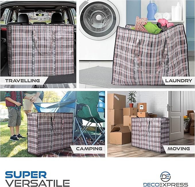 Deco Express Moving Bags with Zipper, Clothes Storage, Moving Supplies - Image 2