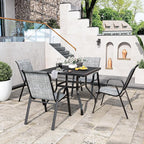 Patio Chairs Set of 6, Stackable Outdoor Dining Chairs for All Weather Textilene Fabric & Metal Frame, Outdoor Chairs Set for Backyard Deck Garden - Image 8