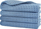 POLYTE 430 GSM Microfiber Lint Free Washcloth Face Towel, 13 x 13 in, 4 Pack by Polyte