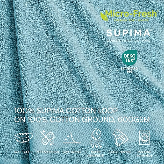 Lacoste Heritage 100% Supima Cotton Tub Mat, Premium Super Soft Bath Towel - Image 4