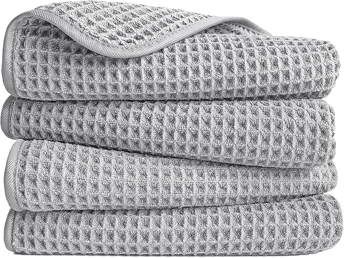 POLYTE 430 GSM Microfiber Lint Free Hand Towel, 16 x 30 in, 4 Pack by Polyte
