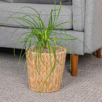 Household Essentials Handwoven Round Water Hyacinth Waste Basket - Image 4