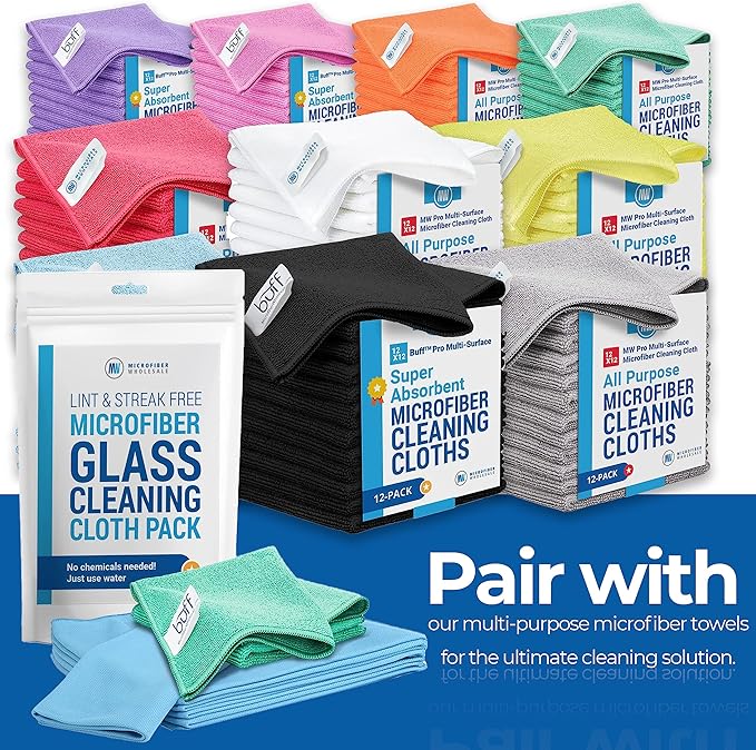 Claro 2 Step Glass Cleaning Cloth 8-Pack – Green Wet & Blue Dry Microfiber - Image 7
