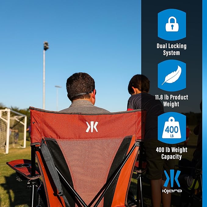 Kijaro XXL Dual Lock Portable Camping Chair - Supports Up to 400lbs - Enjoy The Outdoors in a Versatile Folding Sports & Outdoor Chair - Image 7