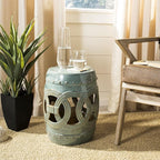 SAFAVIEH Home Collection Double Coin Antique Blue-Green Ceramic Indoor/ Outdoor Decorative Garden Stool (Fully Assembled) - Image 4