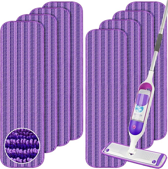 Reusable Mop Refills Pads for Swiffer PowerMop, 8 Pack Microfiber Wet Pads 15" by ENSPOWAY