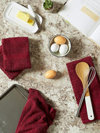 DII Basic Terry Collection Waffle Dishtowel Set, Solid Wine, 4 Piece - Image 6