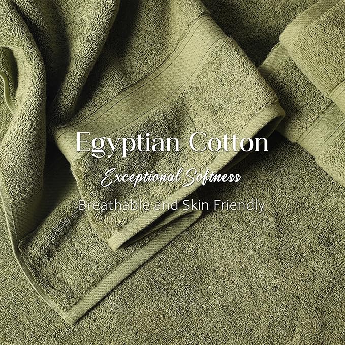 SUPERIOR Egyptian Cotton Pile Bath Towel Set of 2, Ultra Soft Luxury Towels - Image 5