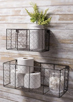 DII Chicken Wire Collection Farmhouse Vintage Wall Baskets, Medium Basket - Image 5