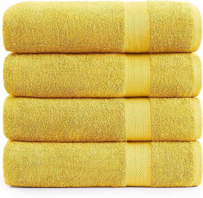 LANE LINEN Cotton Bath Towels Pack of 4 by LaneLinen