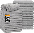 HOMERHYME Hand Towels for Bathroom, 24 Pack 25''*15'' Microfiber Grey Bath Hand by HOMERHYME