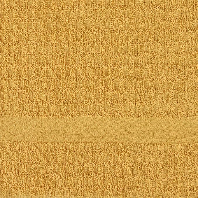 DII Basic Terry Collection Waffle Dishtowel Set, Solid Mustard, 4 Piece - Image 4