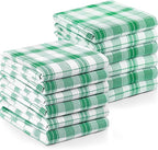 Utopia Towels Green & White Dish Towels 100% Ring Spun Cotton Highly Absorbent by UTOPIATOWELS