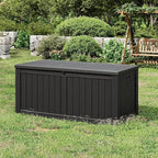 Outdoor Storage Box, Resin Deck Boxes Indoor and outdoor, Waterproof Storage Box Lockable Lid (Black, 120 Gallon) - Image 7