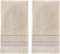 SKL Home Jude Fringe 100% Turkish Cotton Towel, Hand Towe Set, Taupe 2 Count by SKLHomebySaturdayKnightLtd