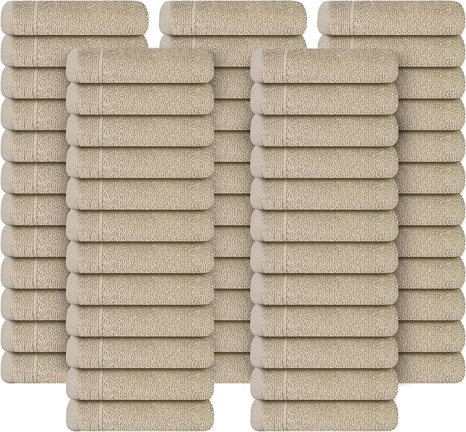 Tens Towels Pack of 60 Washcloths, 12 x 12 Inches, Lighter Weight, Quick to Dry - Image 9