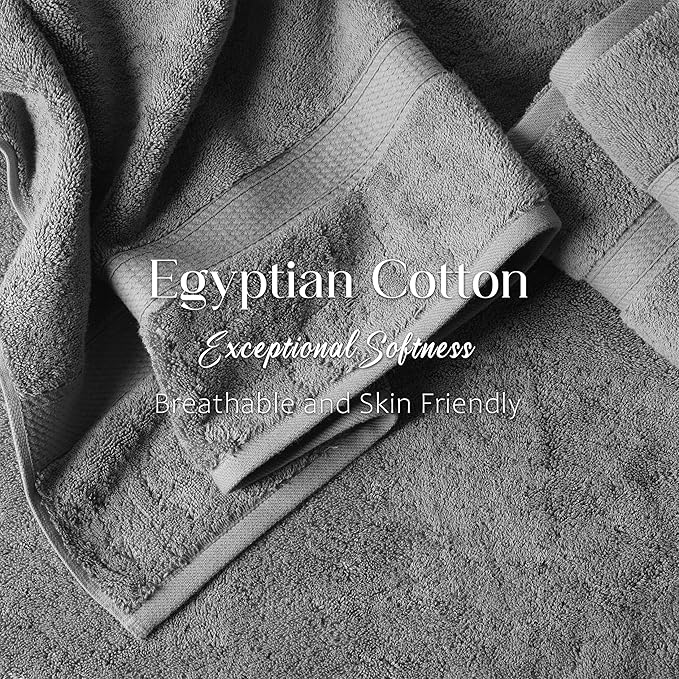 SUPERIOR Egyptian Cotton Pile 6 Piece Towel Set, Includes 2 Bath, 2 Hand - Image 5