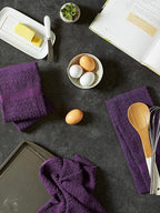 DII Basic Terry Collection Waffle Dishtowel Set, Solid Eggplant, 4 Piece - Image 6