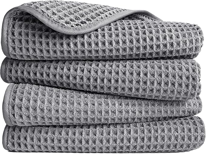 POLYTE 430 GSM Microfiber Lint Free Hand Towel, 16 x 30 in, 4 Pack by Polyte