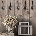 Rustic Wall Hooks for Hanging Cast Iron Black Coat Hooks Wall Mounted - Image 5